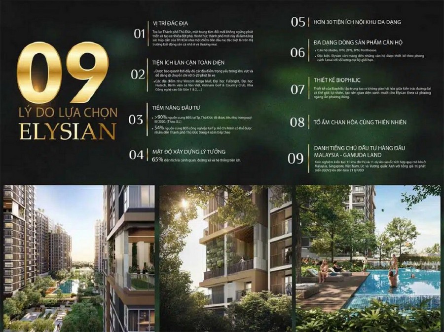 9 lý do nên sở hữu căn hộ tại dự án Elysian Thủ Đức